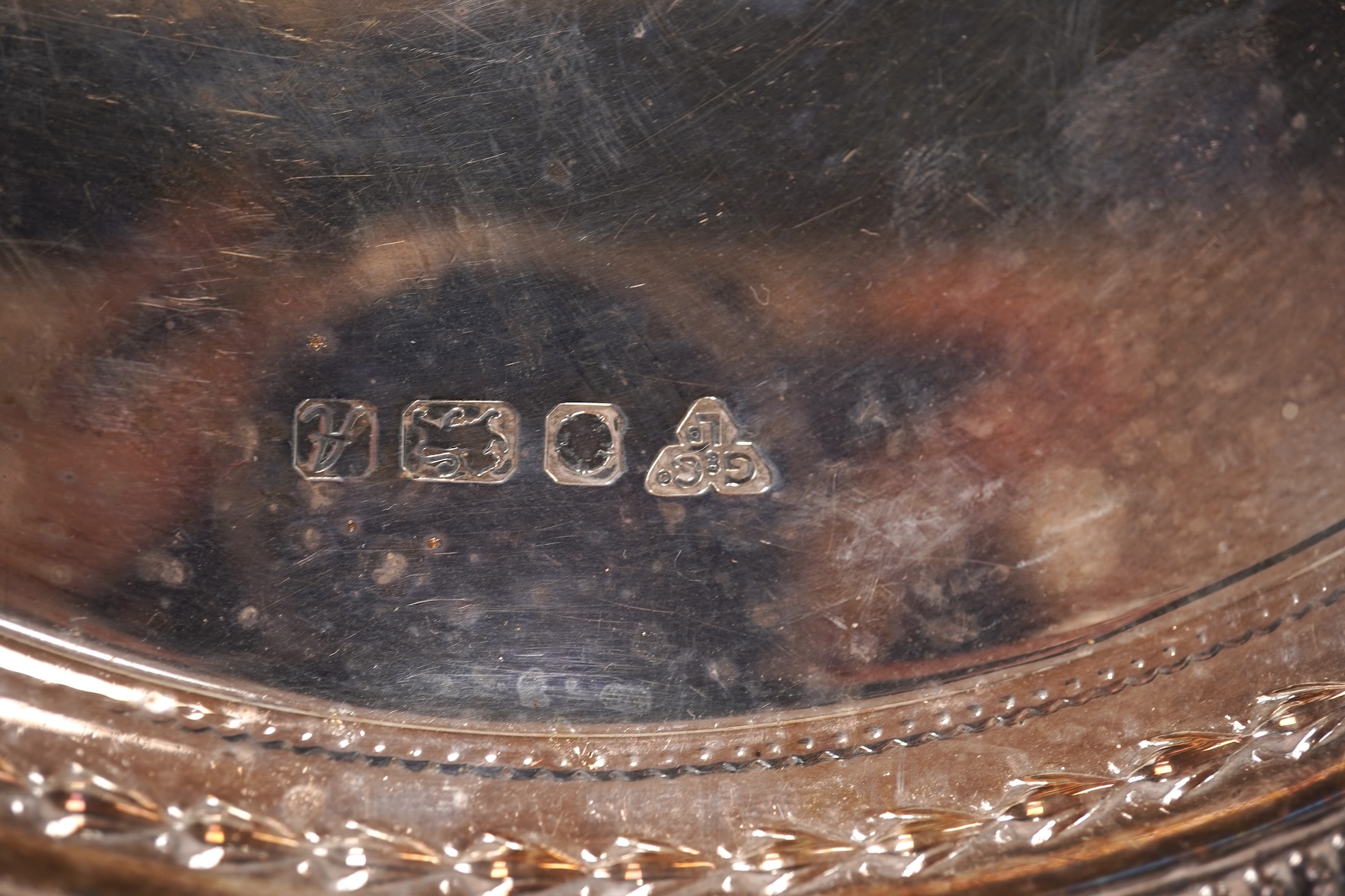 An Elizabeth II silver salver by Garrard & Co Ltd, London, 1975, with engraved inscription, diameter 20.2cm, 10.8oz.